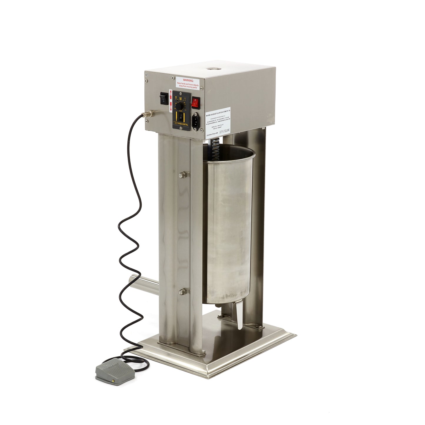 Sausage Stuffer - 15L - Automatic - Vertical - incl 4 Filling Tubes