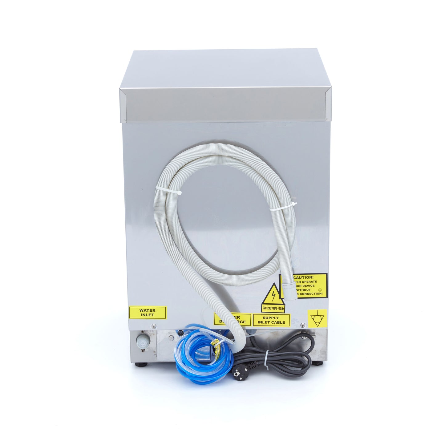 Glass Washer - 35 x 35cm - with Drain, Rinse Aid and Soap Pump - Digital Display - 230V