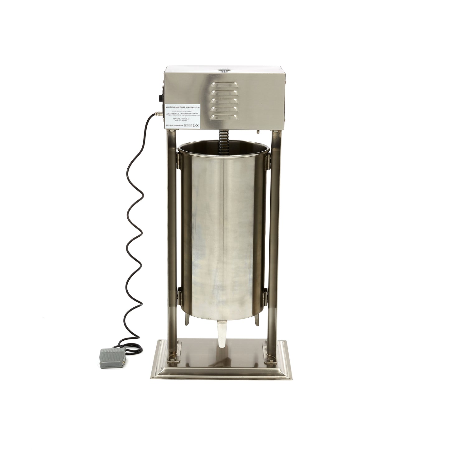 Sausage Stuffer - 25L - Automatic - Vertical - incl 4 Filling Tubes