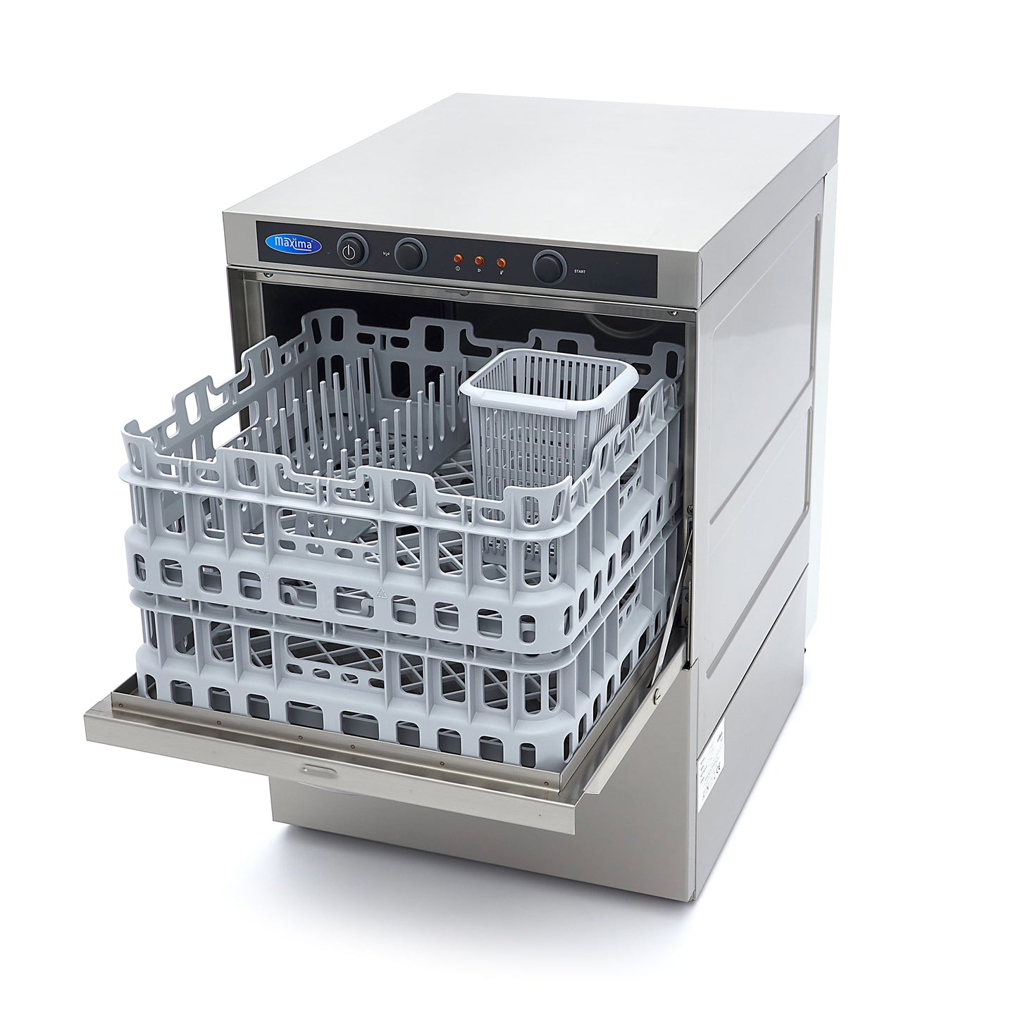 Glass Washer - 35 x 35cm - with Drain, Rinse Aid and Soap Pump