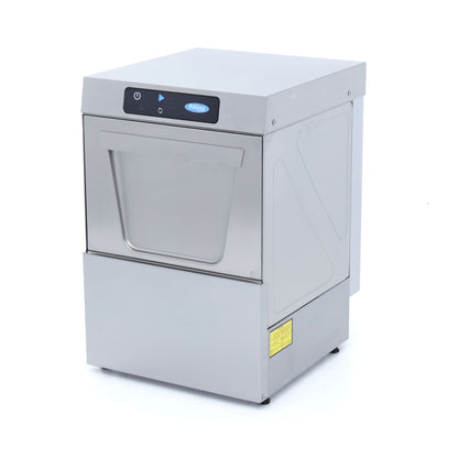 Glass Washer - 35 x 35cm - with Drain, Rinse Aid and Soap Pump - Digital Display - 230V