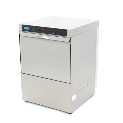 Undercounter Dishwasher - 50 x 50cm - with Drain, Rinse Aid and Soap Pumps - 400V