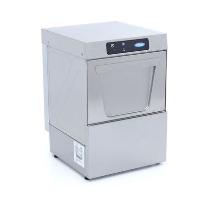 Glass Washer - 35 x 35cm - with Drain, Rinse Aid and Soap Pump - Digital Display - 230V