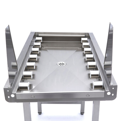 Stainless Steel Straight Roller Table - for Rack Conveyor Dishwasher